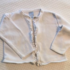 White Bella Bliss Ruffle Cardigan